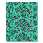 Teal Black Abstract Swirls Rug