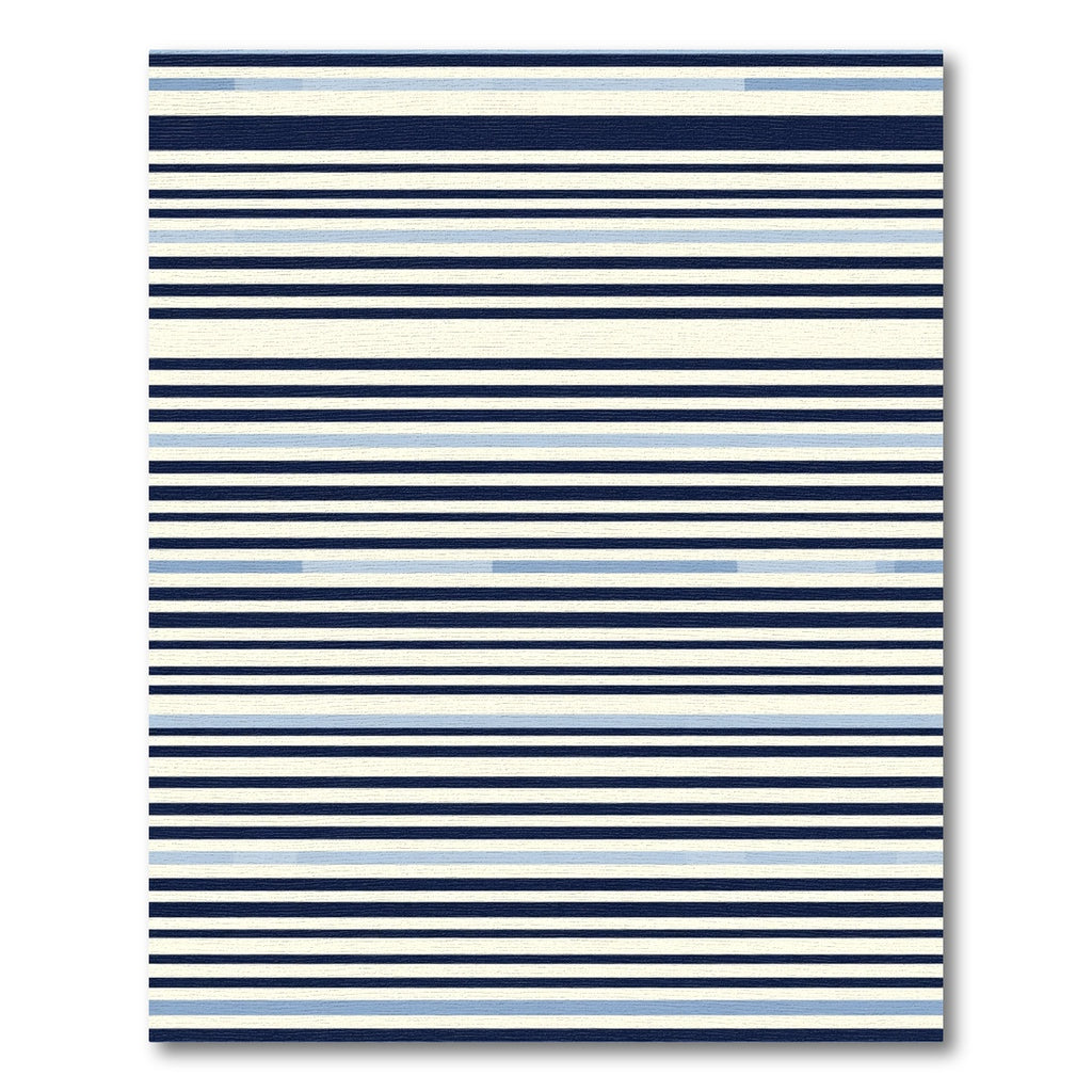 Navy Cream Blue Stripe Rug