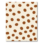 Minimalist Brown Polka Dot Cream Rug
