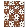 Brown White Polka Dot Squares Rug