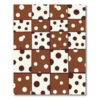 Brown White Polka Dot Squares Rug