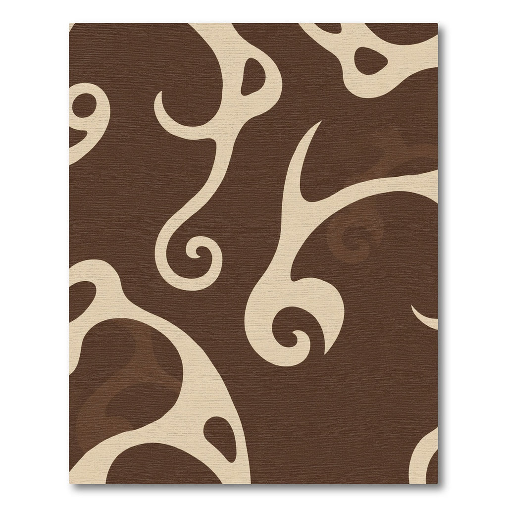 Modern Brown Swirl Abstract Rug