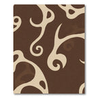Modern Brown Swirl Abstract Rug