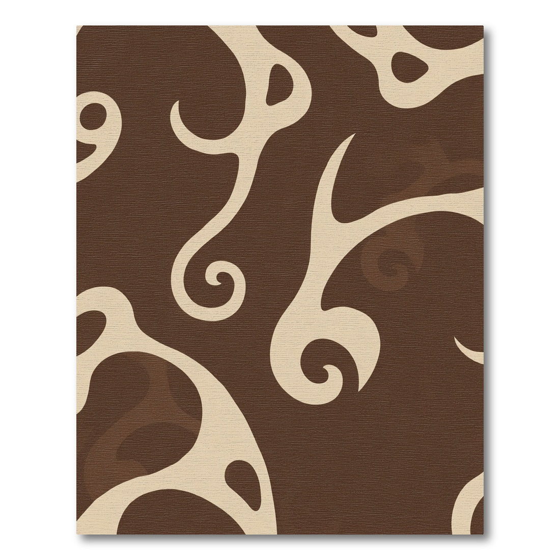 Modern Brown Swirl Abstract Rug