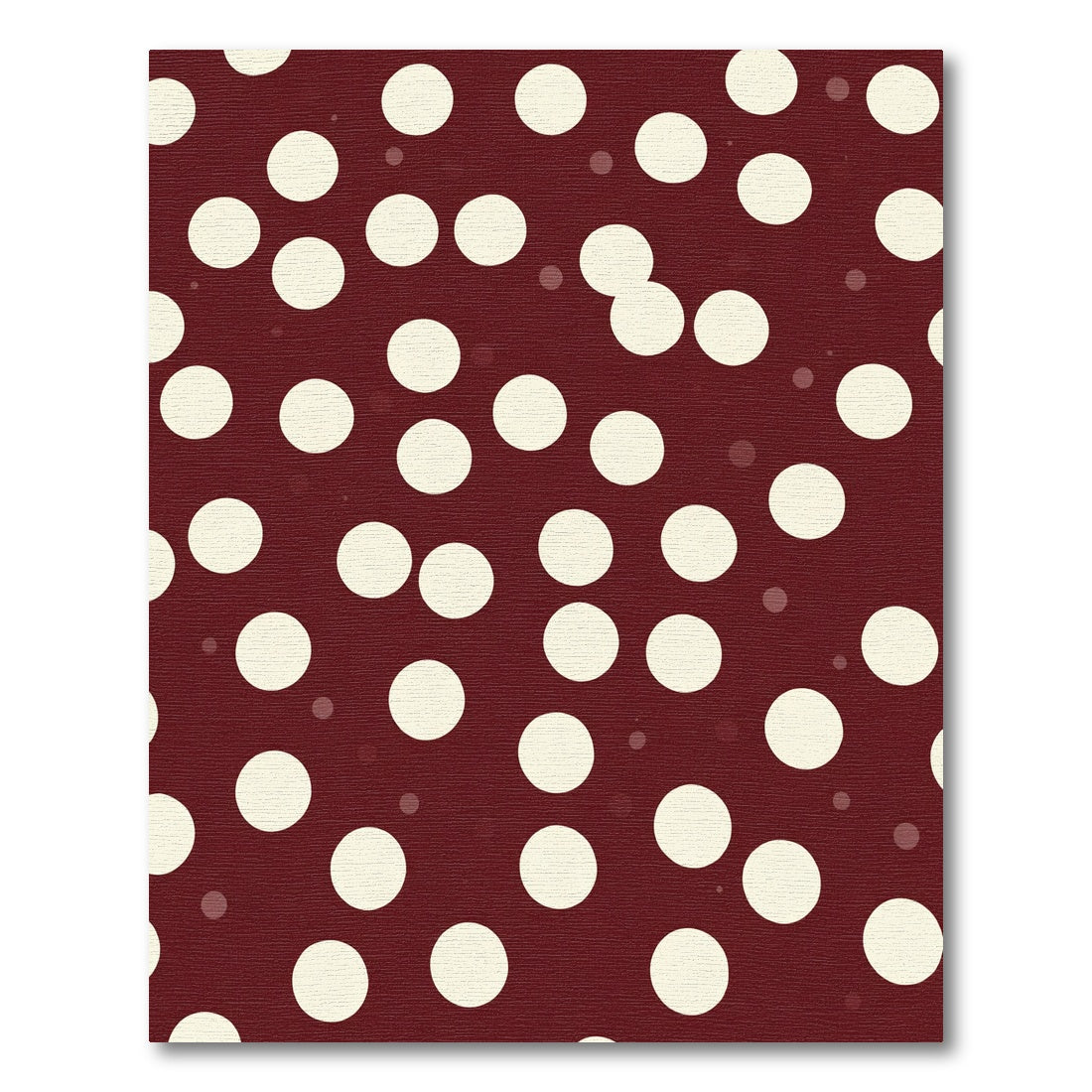 Crimson Cream Polka Dot Scatter Rug