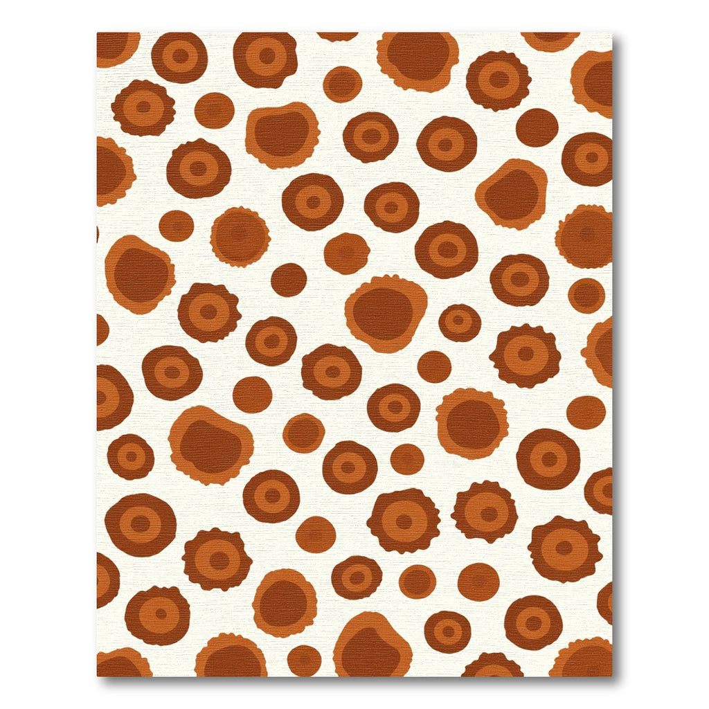 Brown Sunburst Polka Dot Rug