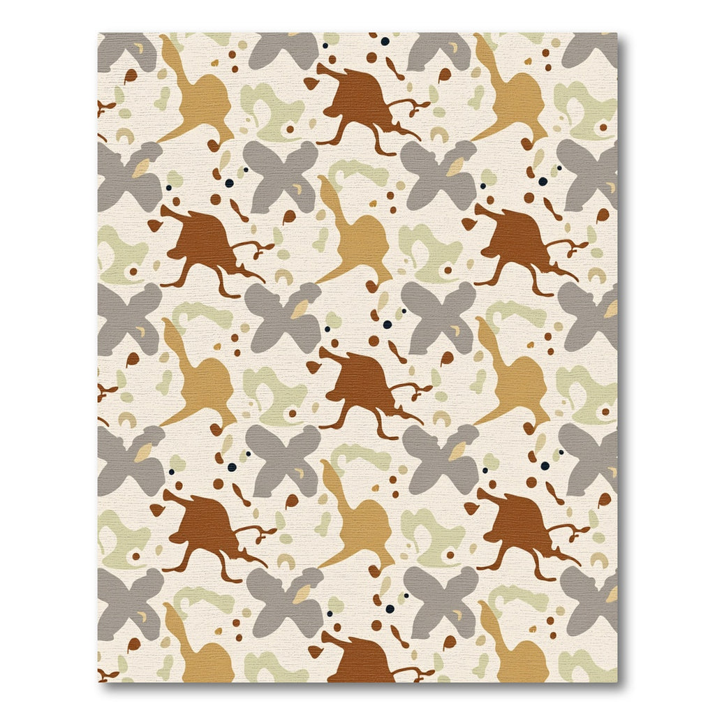 Earthy Abstract Camouflage Splatter Rug