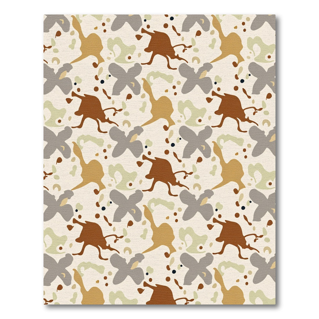 Earthy Abstract Camouflage Splatter Rug