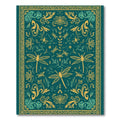 Teal Golden Dragonfly Floral Composition Rug