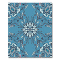 Delicate Blue Floral Scrollwork Rug