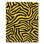 Bold Yellow Black Wavy Lines Rug