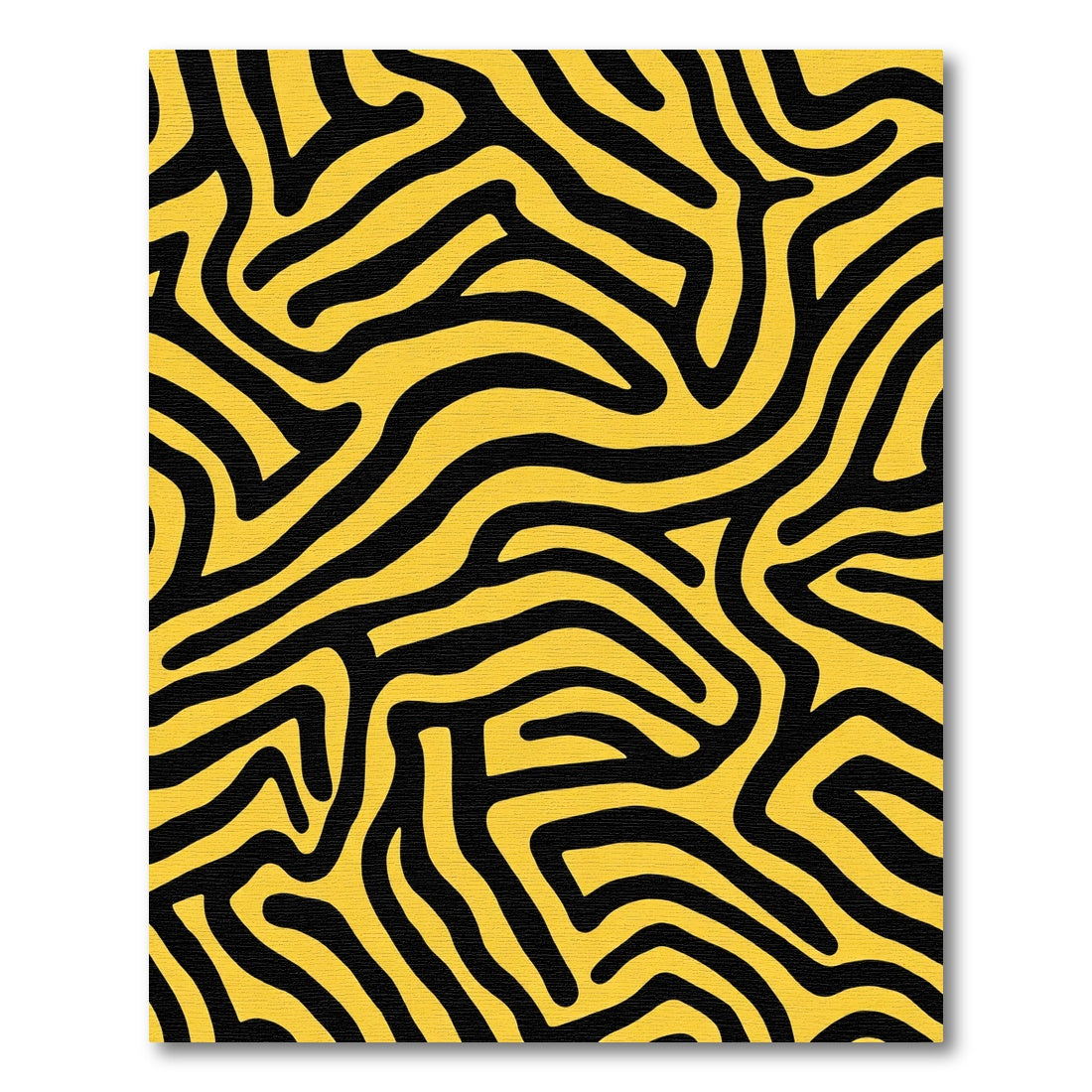 Bold Yellow Black Wavy Lines Rug