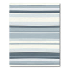 Modern Blue Gray Stripe Accent Rug