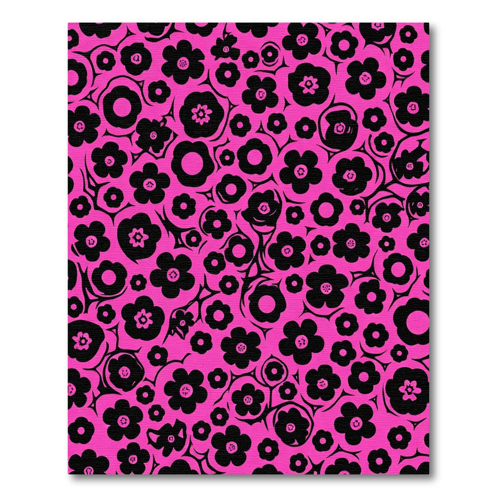 Bold Black Floral Field Rug