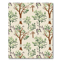 Woodland Emerald Leaf Tree Arrangement Rug