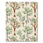 Woodland Emerald Leaf Tree Arrangement Rug