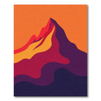 Vivid Abstract Mountain Sunset Rug