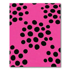 Bright Pink Black Dot Cluster Rug