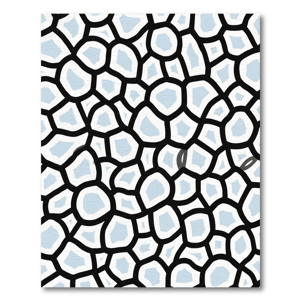 Abstract Black White Light Blue Cells Rug