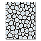 Abstract Black White Light Blue Cells Rug