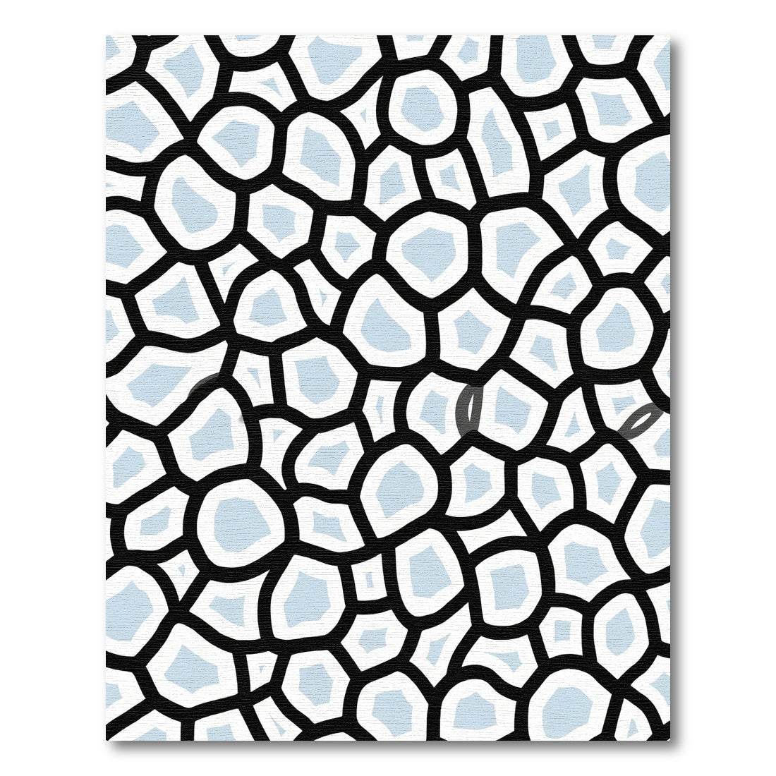 Abstract Black White Light Blue Cells Rug