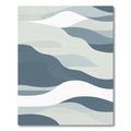 Cool Blue Landscape Flowing Waves Rug