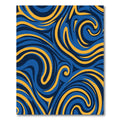 Navy Gold Swirl Abstract Rug