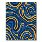 Navy Gold Swirl Abstract Rug