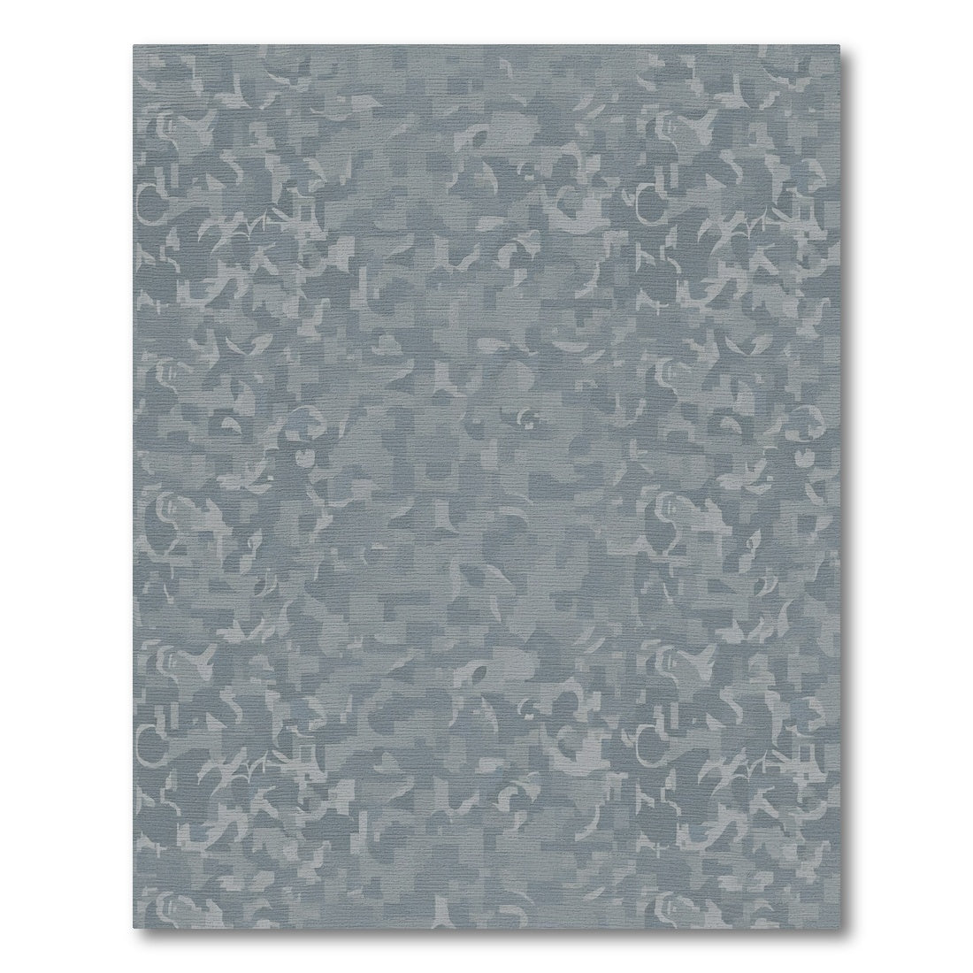 Subtle Gray Abstract Pixel Swirl Rug