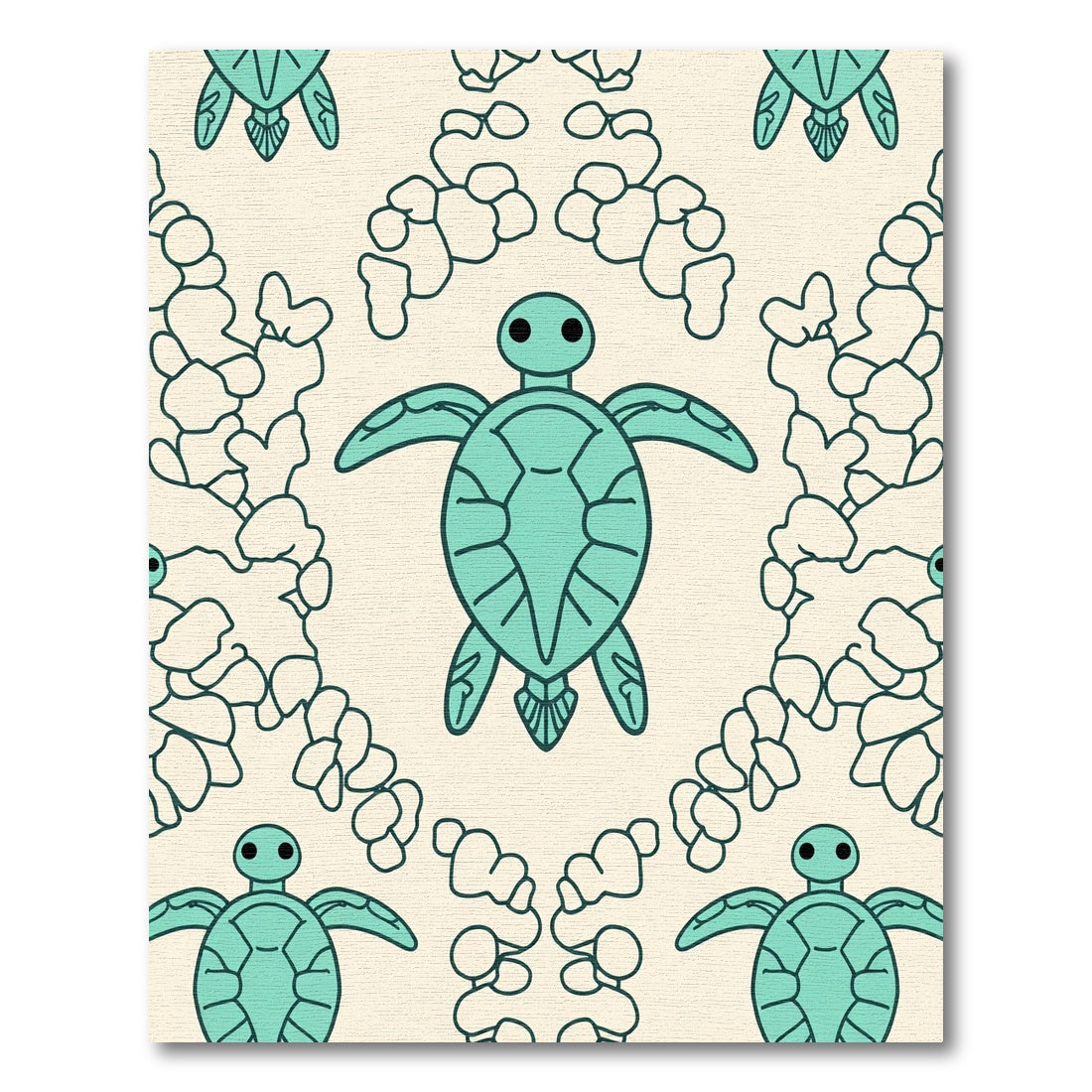 Aqua Sea Turtle Cascade Repeat Rug