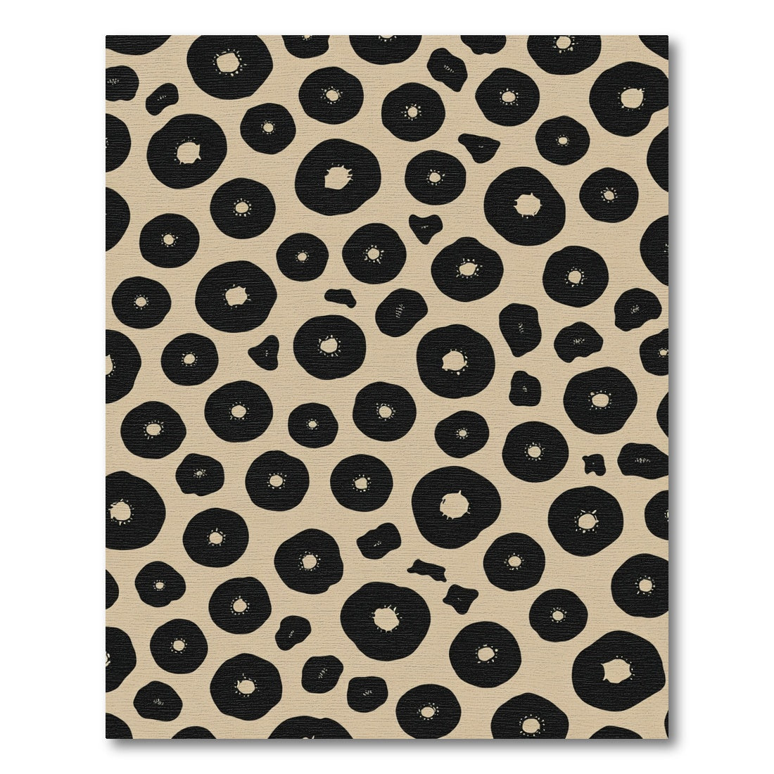 Black Blossom Spot Scatter Rug