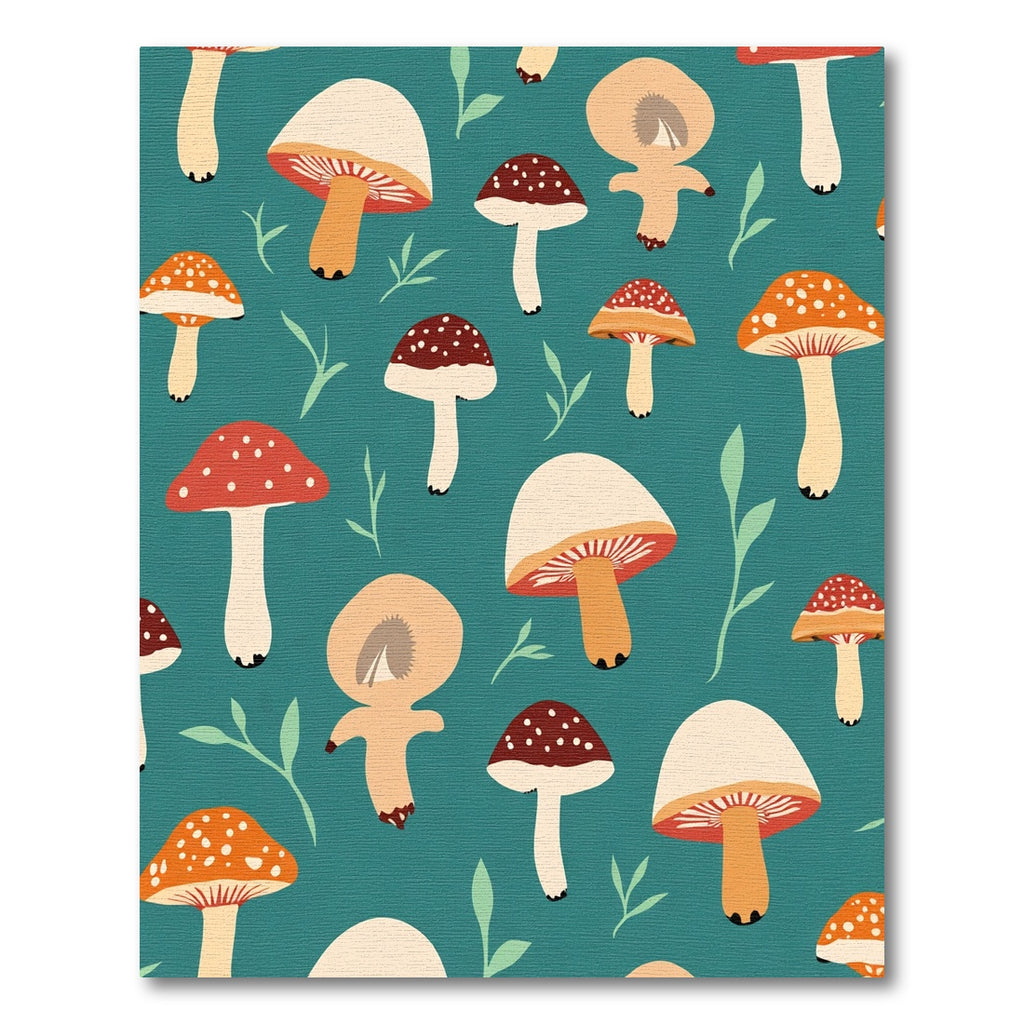 Whimsical Multi Mushroom Forest Whimsy Rug