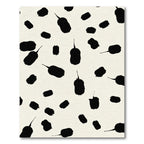 Black Brushstroke Spots Ivory Rug