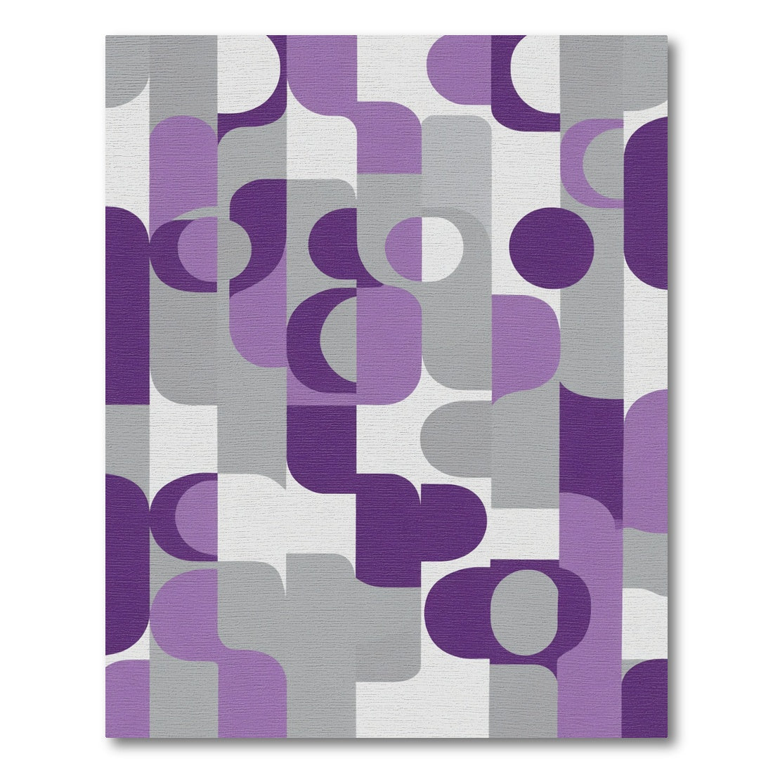 Purple Gray Abstract Geometric Shapes Rug