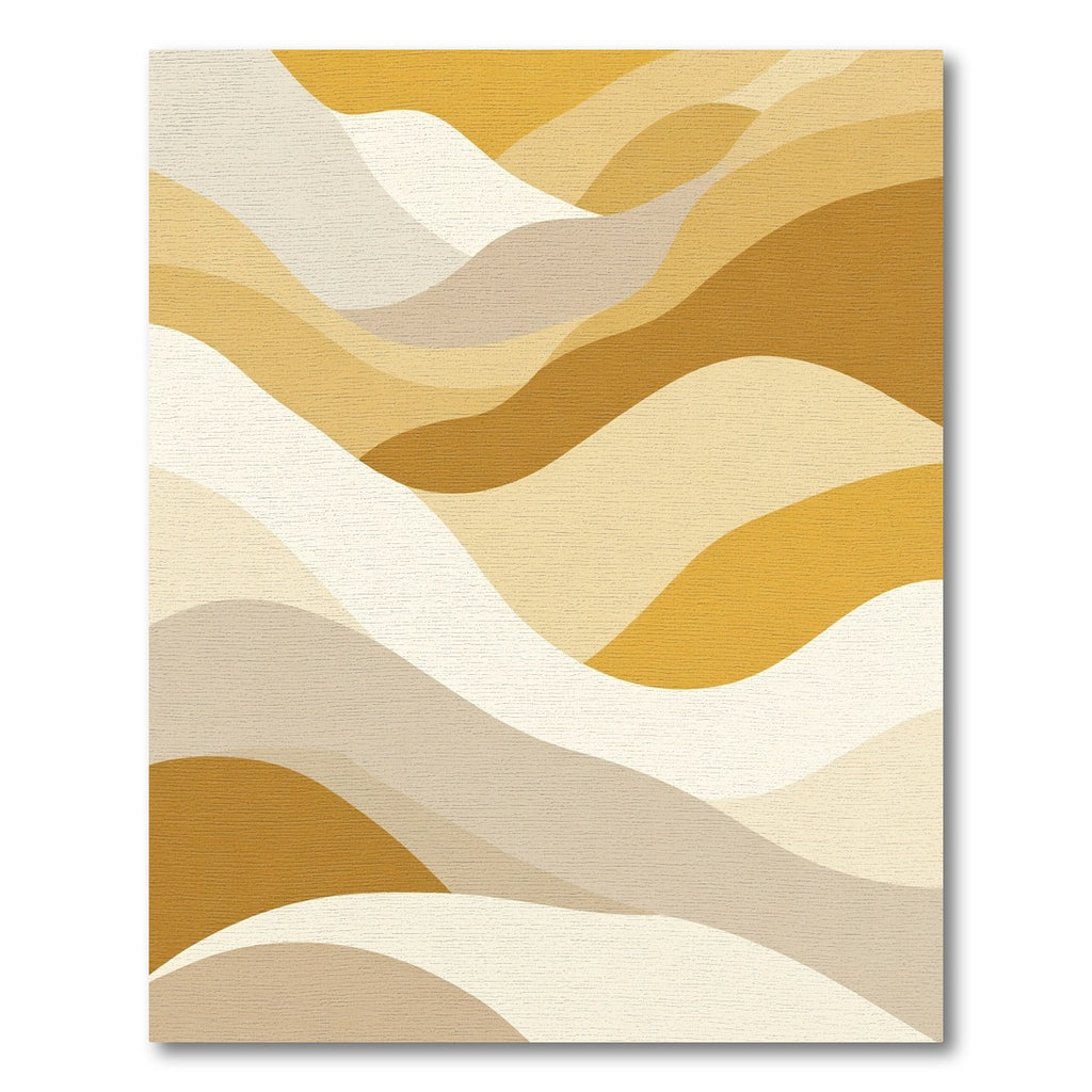 Earthy Ochre Dune Waves Rug