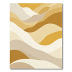 Earthy Ochre Dune Waves Rug