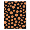 Orange Circles Black Background Rug