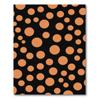 Orange Circles Black Background Rug