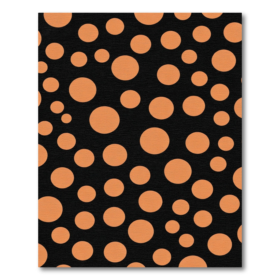 Orange Circles Black Background Rug