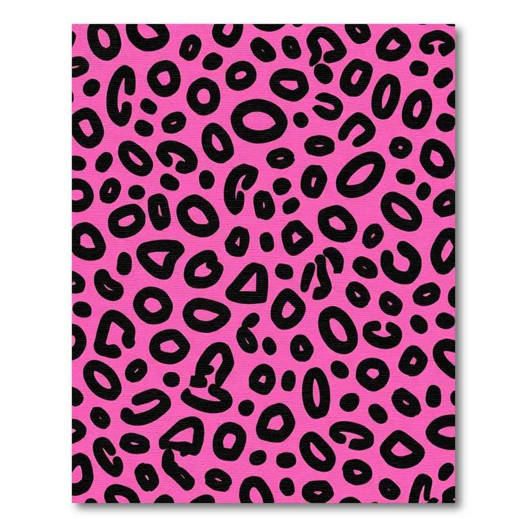 Pink Black Spotted Animal Print Rug