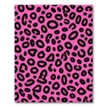 Pink Black Spotted Animal Print Rug