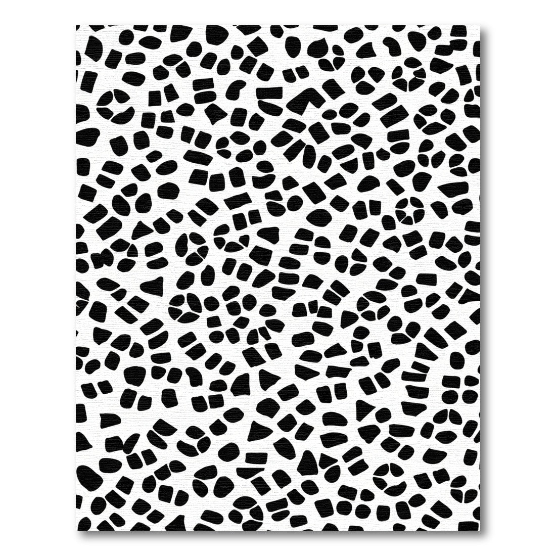 Black White Scattered Organic Shapes Rug