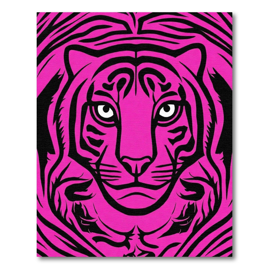 Hot Pink Tiger Face Close Up Rug