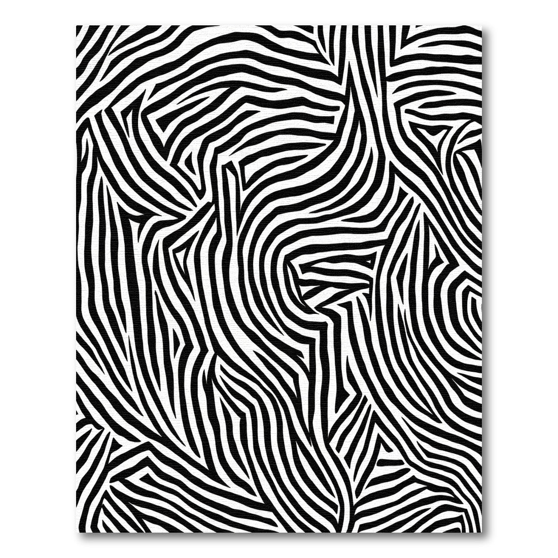 Bold Black White Abstract Zebra Stripes Rug