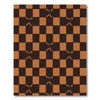 Brown Orange Checkered Figural Rug