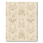 Beige Sketchy Woodland Creature Mask Rug