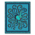 Teal Octopus Arms Ornamental Border Rug