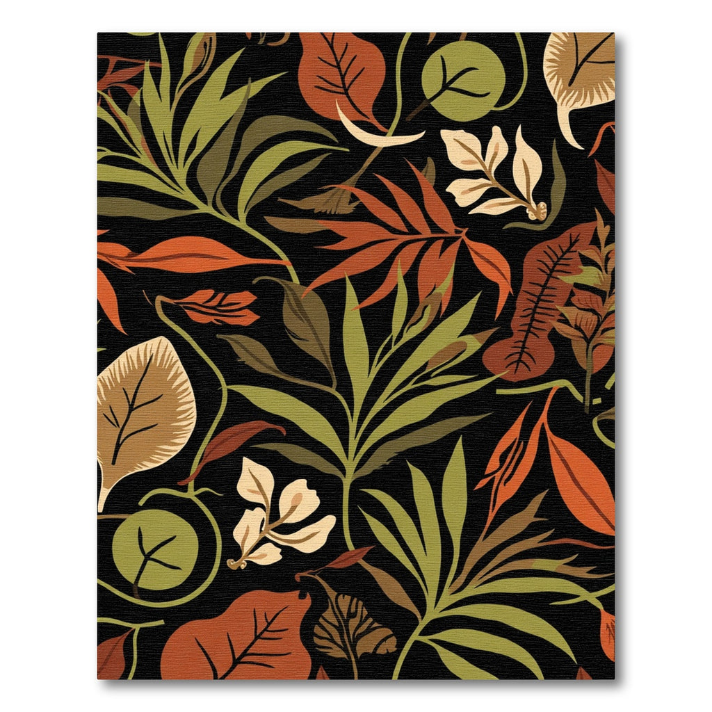 Earthy Autumn Foliage Pattern Rug