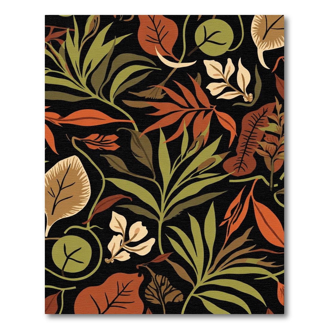 Earthy Autumn Foliage Pattern Rug