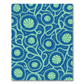 Bold Blue Teal Floral Swirl Rug
